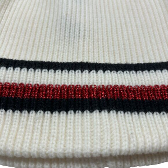 Tommy Hilfiger Rib Cuff Beanie NWT Stripe Red White Blue 100% Authentic NEW - Picture 2 of 7